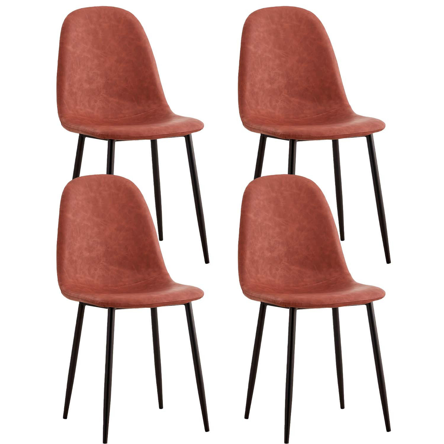 Pack 4 Sillas de Comedor de Piel Mera 56x44x87.5cm Thinia Home Sillas de Comedor de Diseño 1